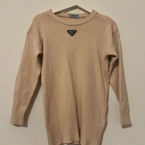 Prada Women's Beige Crew Neck Sweater